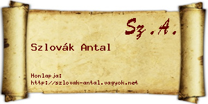 Szlovák Antal névjegykártya
